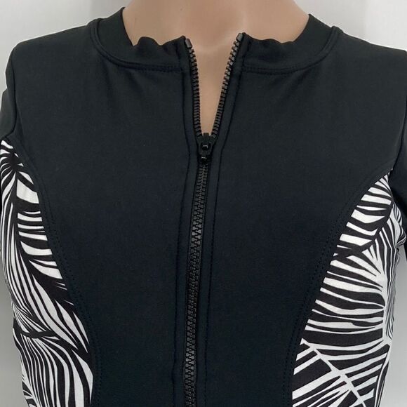 Next Malibu Surf One Piece Black/White Zebra Print Swimsuit Size S/M Like New - Picture 4 of 11